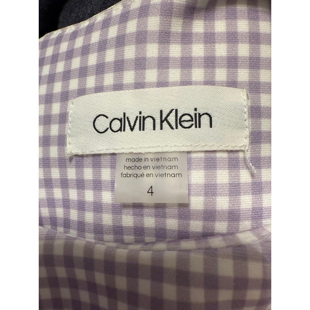 Calvin Klein Lavender Gingham Sleeveless Sheath Dress size 4 - Picture 4 of 5